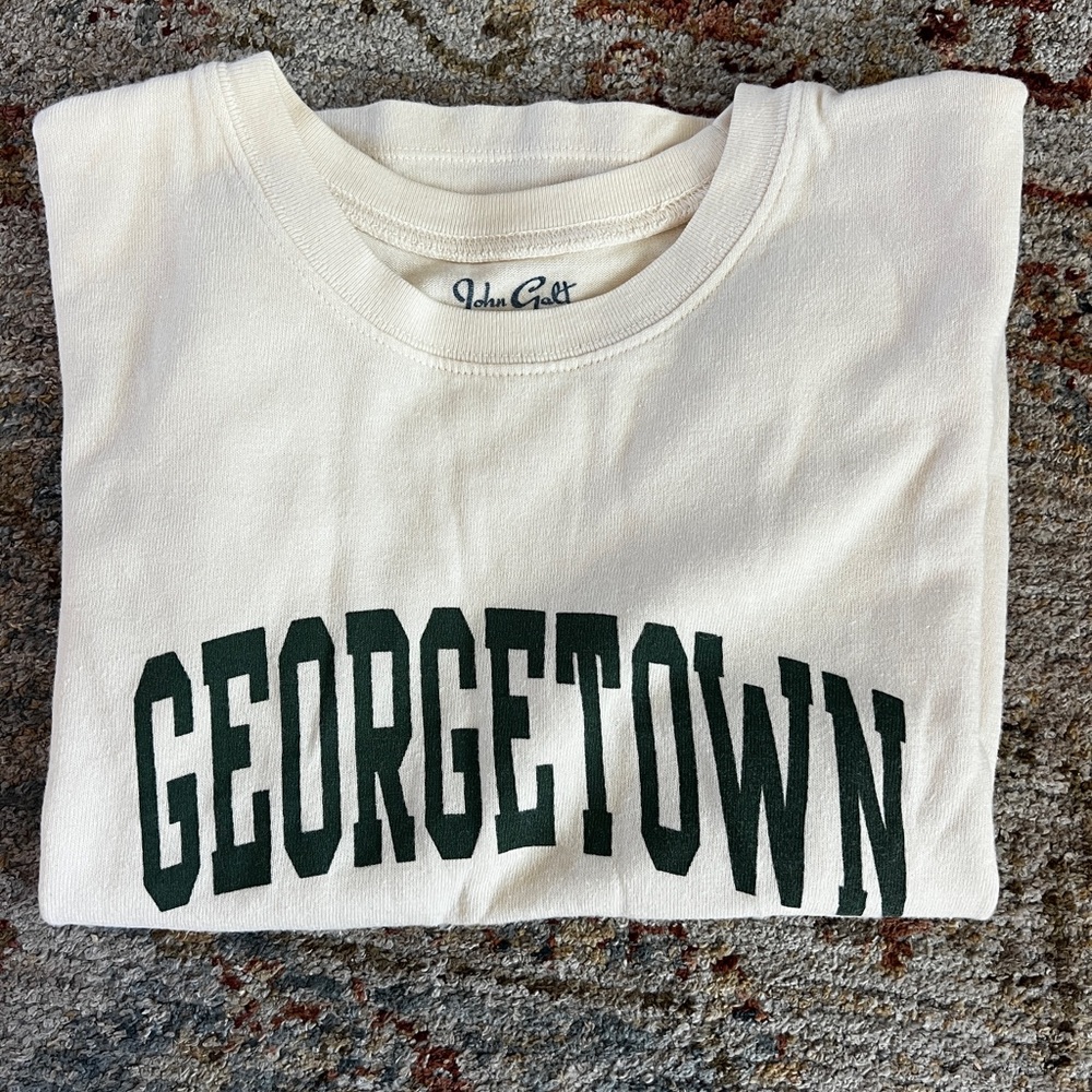 Brandy Melville Cream Tee with Green Print